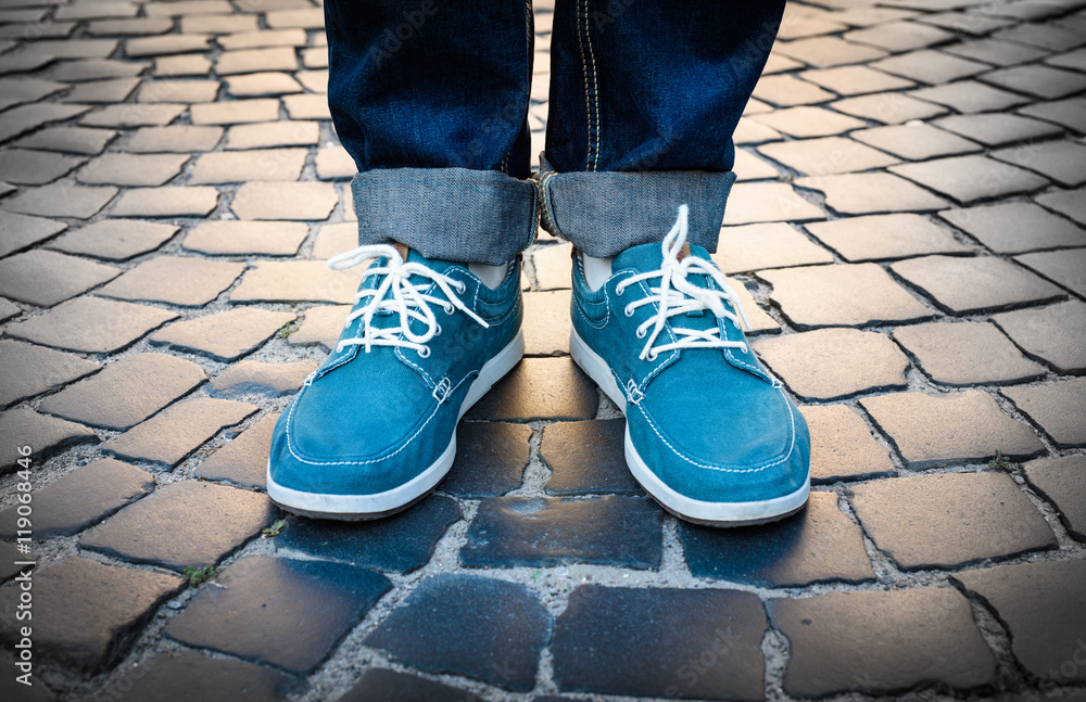 Legs in shoes on the street Legs in shoes on the street