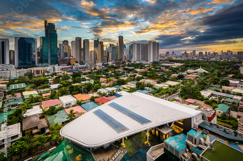 View of the skyline of Makati at sunset, in Metro Manila, The Ph photo