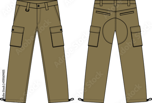 Illustration of men's cargo pants