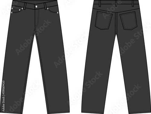 Illustration of simple denim pants