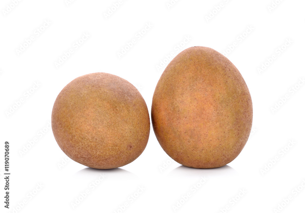 Fototapeta premium Sapodilla fruit on white background.
