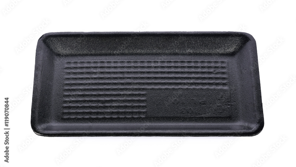 Black Styrofoam Trays on White Background Black Styrofoam Trays on White Background