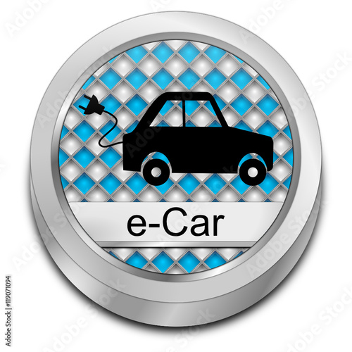 e-Car Button - 3D illustration