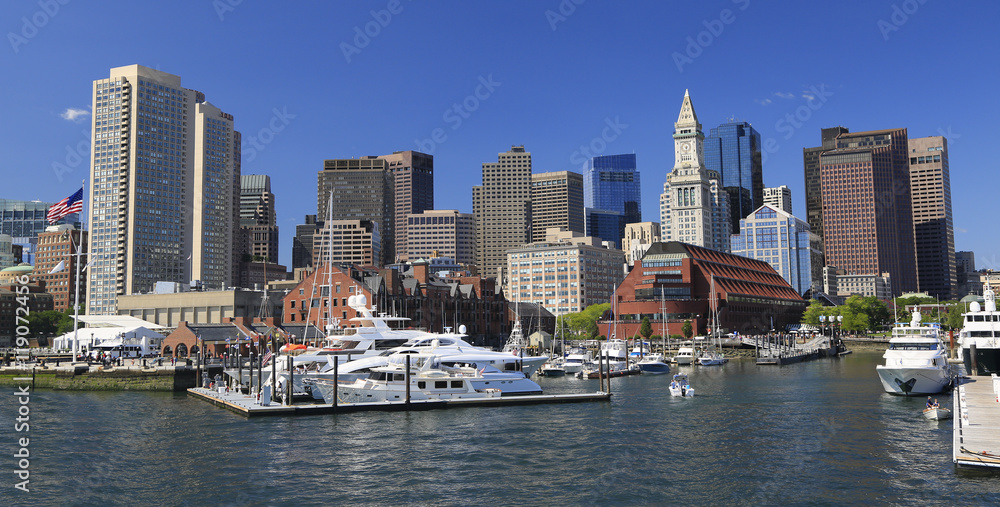Obraz premium Boston skyline i port, USA
