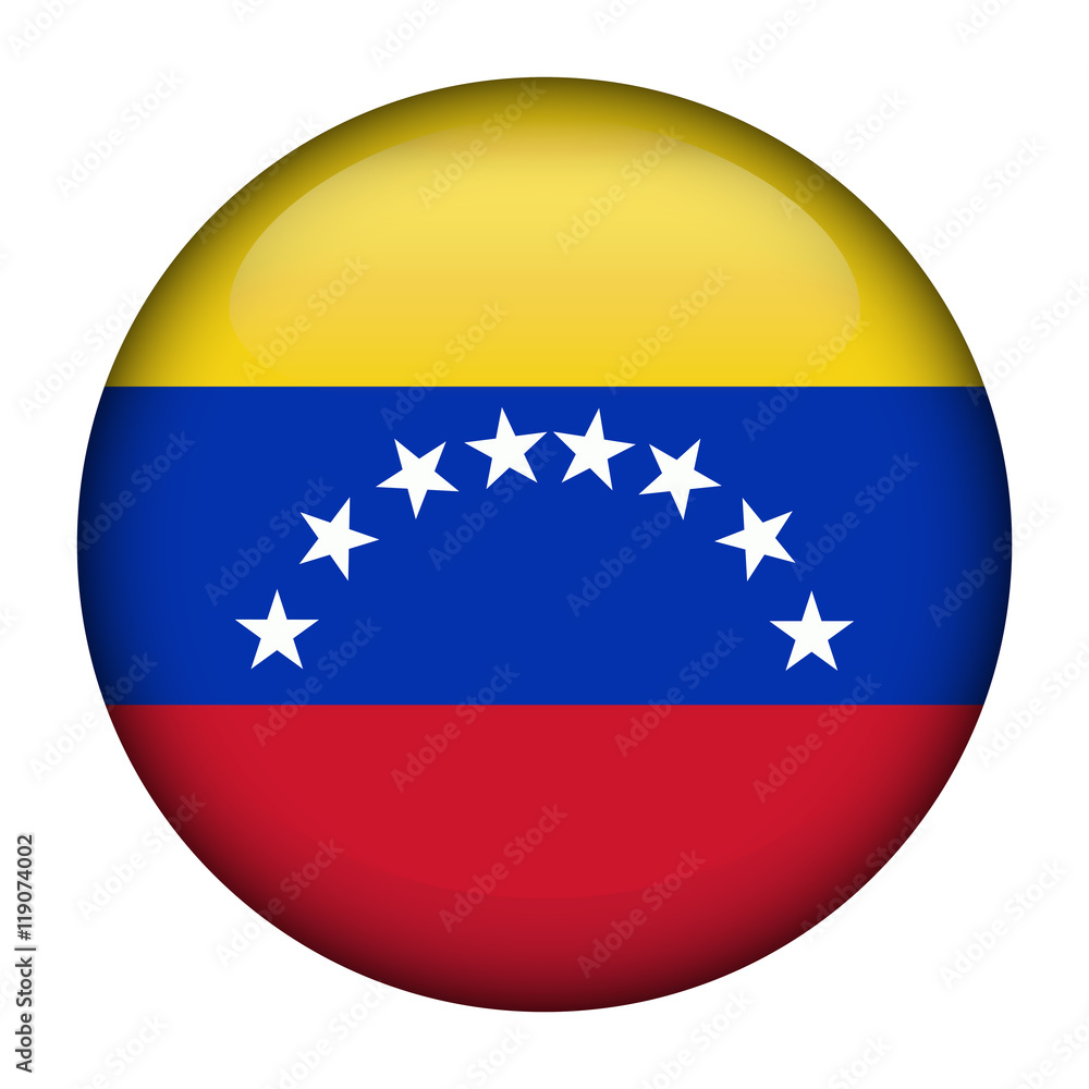 Round glossy Button with flag of Venezuela Round glossy Button with flag of Venezuela