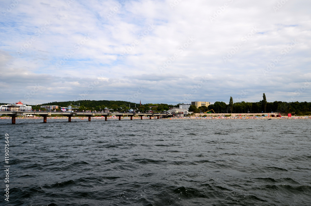 Pier on the Baltic coast and in Międzyzdroje (Poland, Wolin)