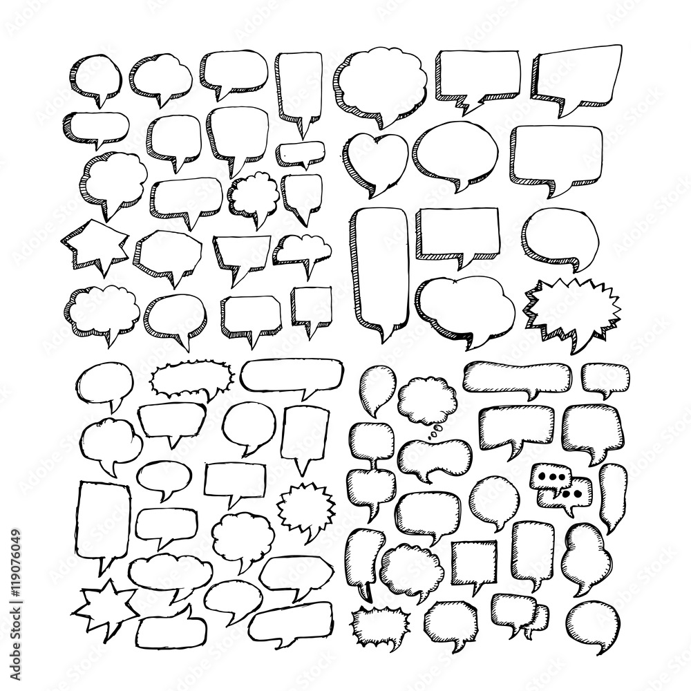 Fototapeta premium Speech bubble hand drawing illustration design