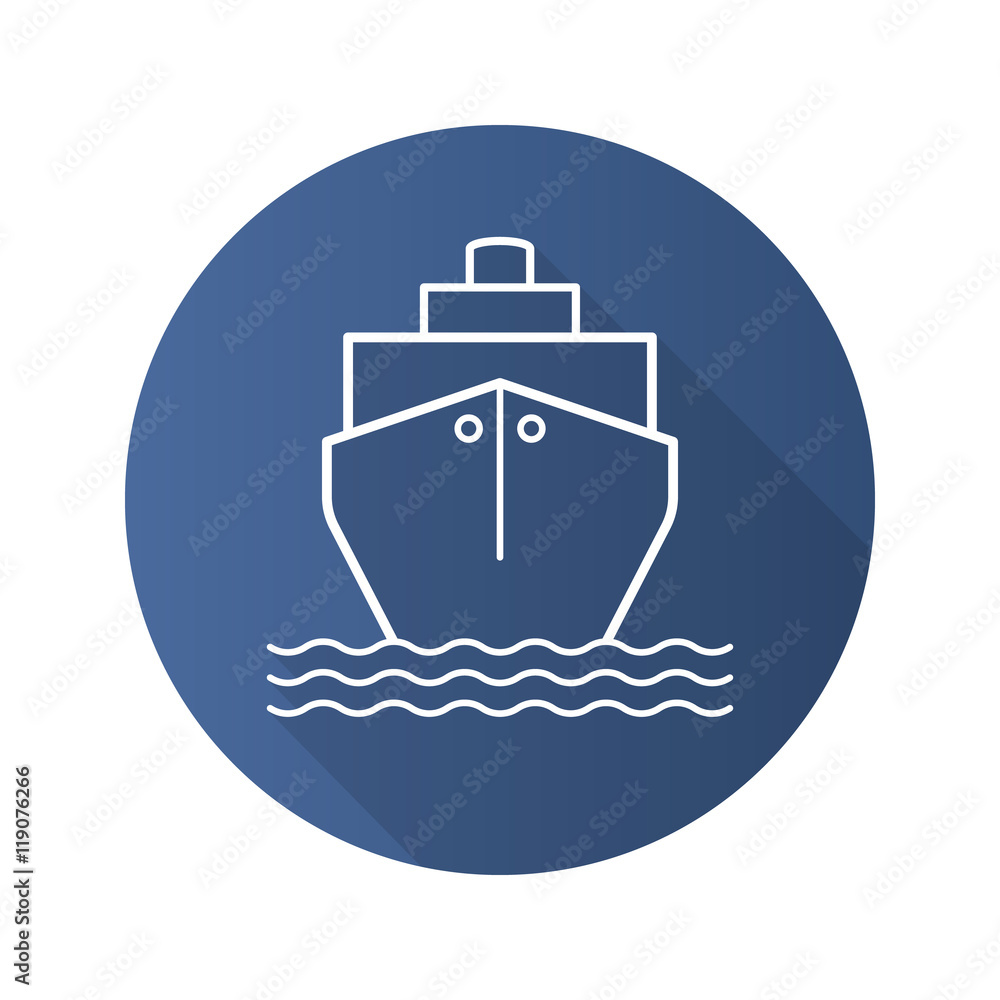 Cruise ship flat linear long shadow icon Cruise ship flat linear long shadow icon