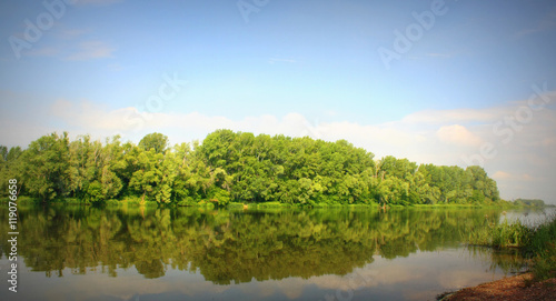 Beautiful summer landscape with river