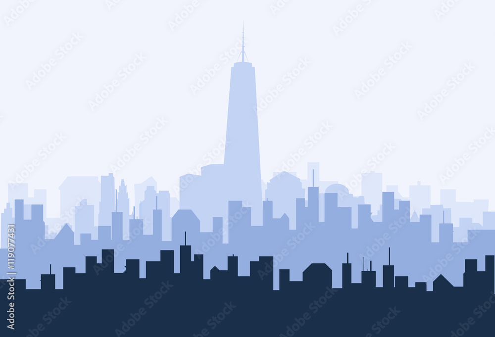New York morning Skyline - Vector 