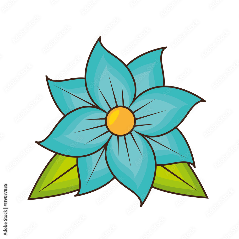 beautiful blue flower plant floral natural gardening spring vector illustration beautiful blue flower plant floral natural gardening spring vector illustration