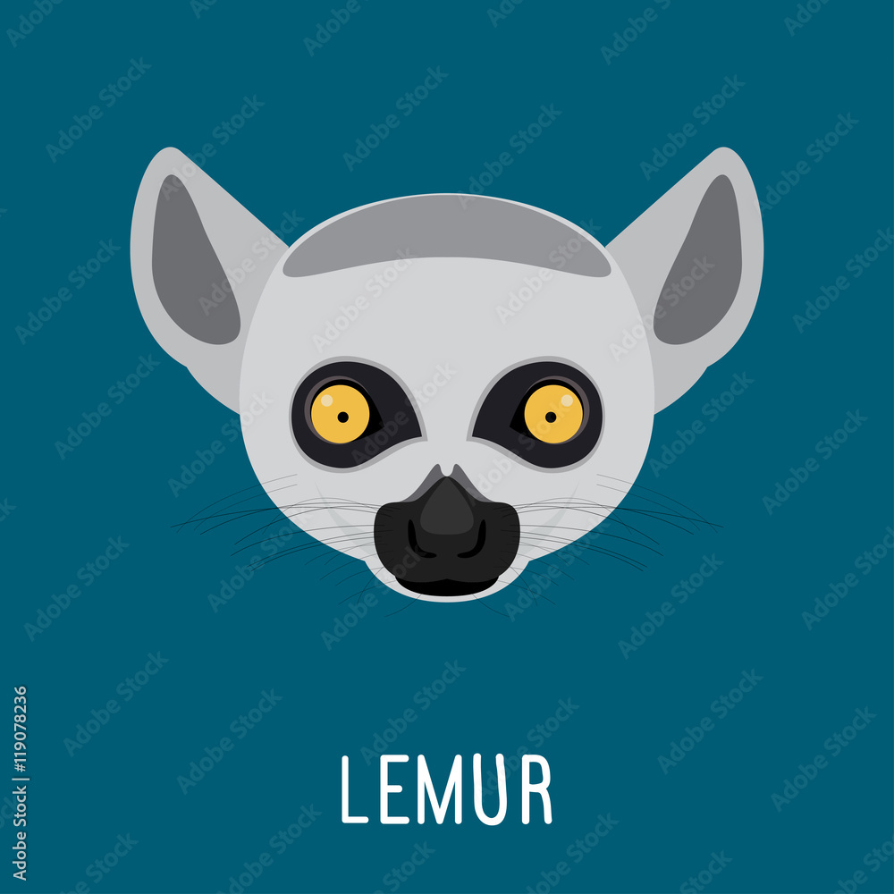 Lemur abstract portrait.