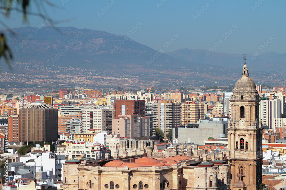 Fototapeta premium Cathedral and city. Malaga, Spain