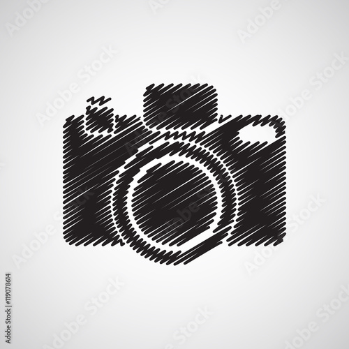 vector sketch style of camera
