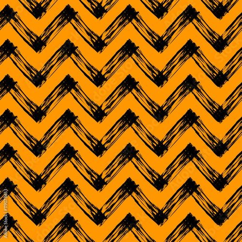 halloween pattern with zig zag lines