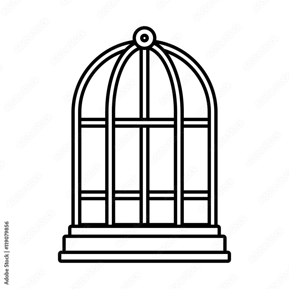 cage bird animal element pet mascot silhouette vector illustration cage bird animal element pet mascot silhouette vector illustration