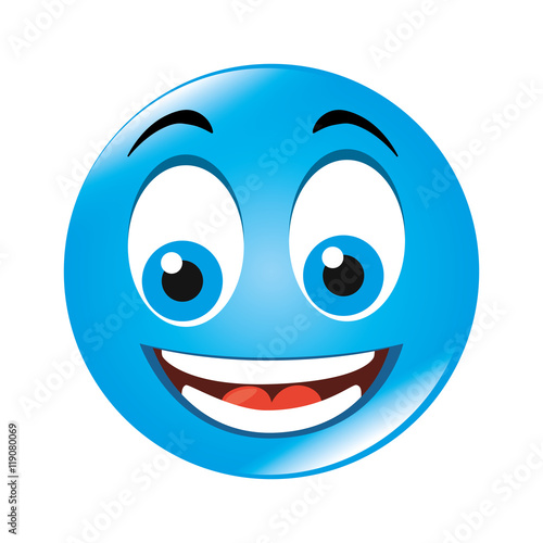 emoticon cartoon expression of feelings and emotions happiness smile vector illustration