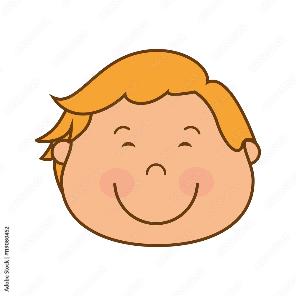 Fototapeta premium boy little smiling kid child happy icon vector illustration