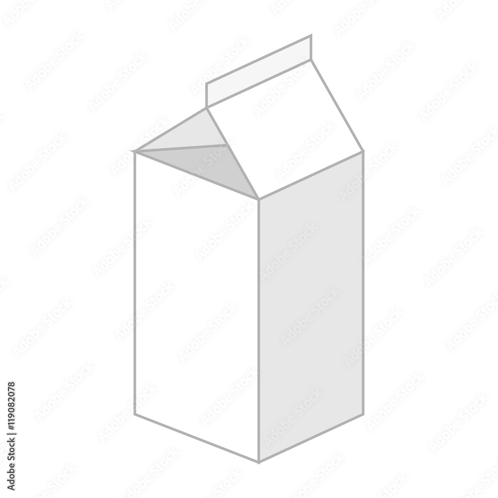 box of milk drink liquid beverage package vector illustration