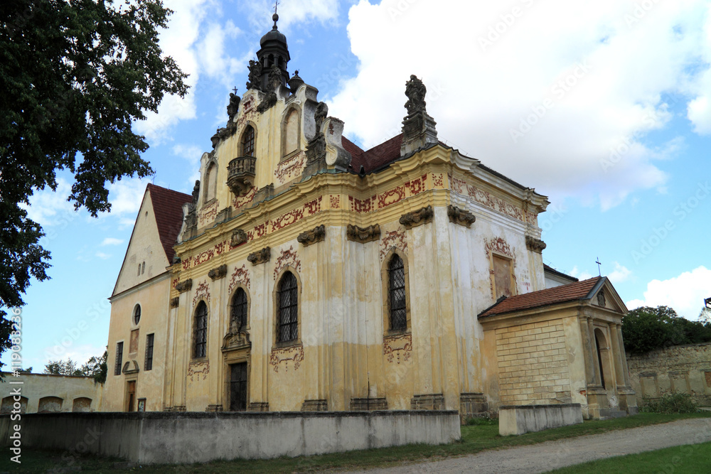 Richly decorated church sv. Tří králů a Kaple sv. Anny in Czech Republic