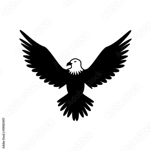 eagle hawk bird wings animal insignia emblem vector illustration