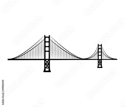 golden gate bridge structure san francisco usa vector illustration © Gstudio