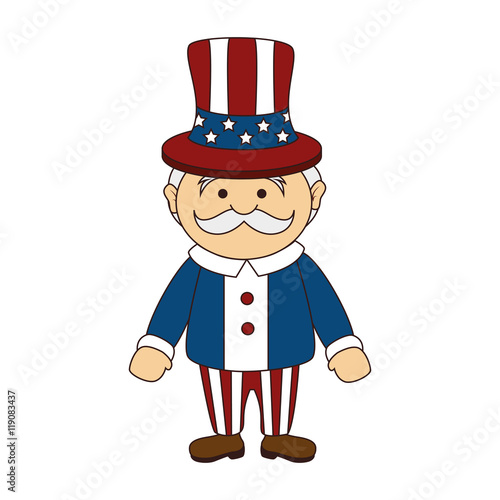 uncle sam icon of america usa man cartoon vector illustration