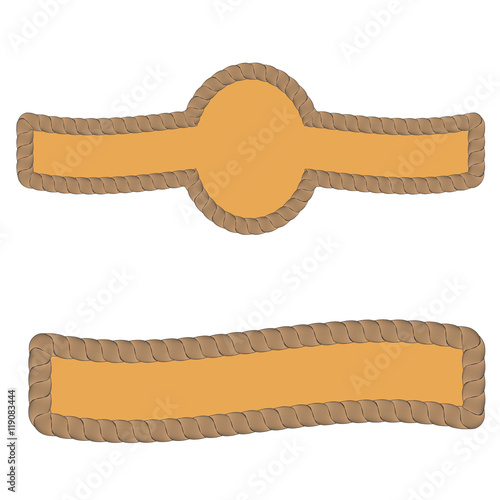 Rope Creative Ornamental Frames Isolated on White Background