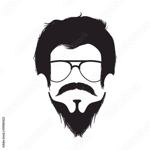 hipster style culture man wearing glasses vector illustration