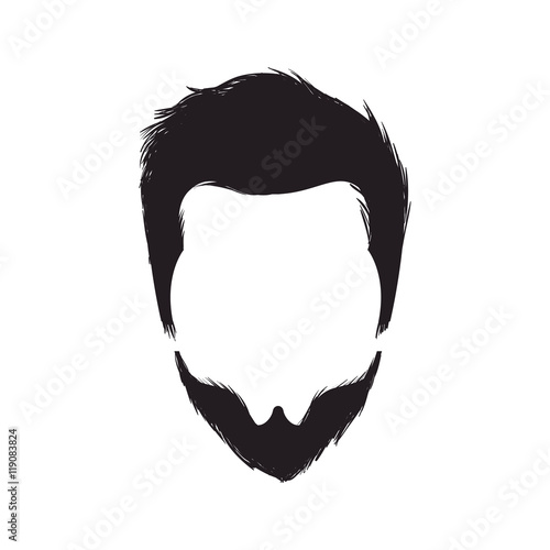 boy man face hipster fashion lifestyle silhouette vector illustration
