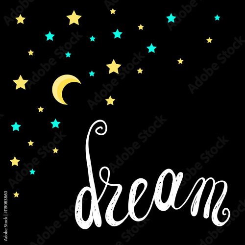 Stars and moon. Good night and sweet dreams theme
