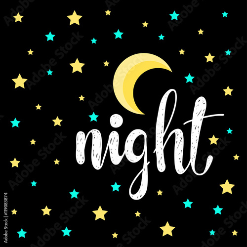 Stars and moon. Good night and sweet dreams theme