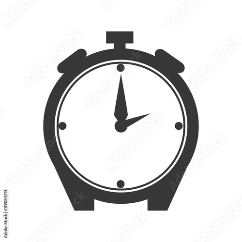 alarm clock watch time technology object silhouette vector illustration