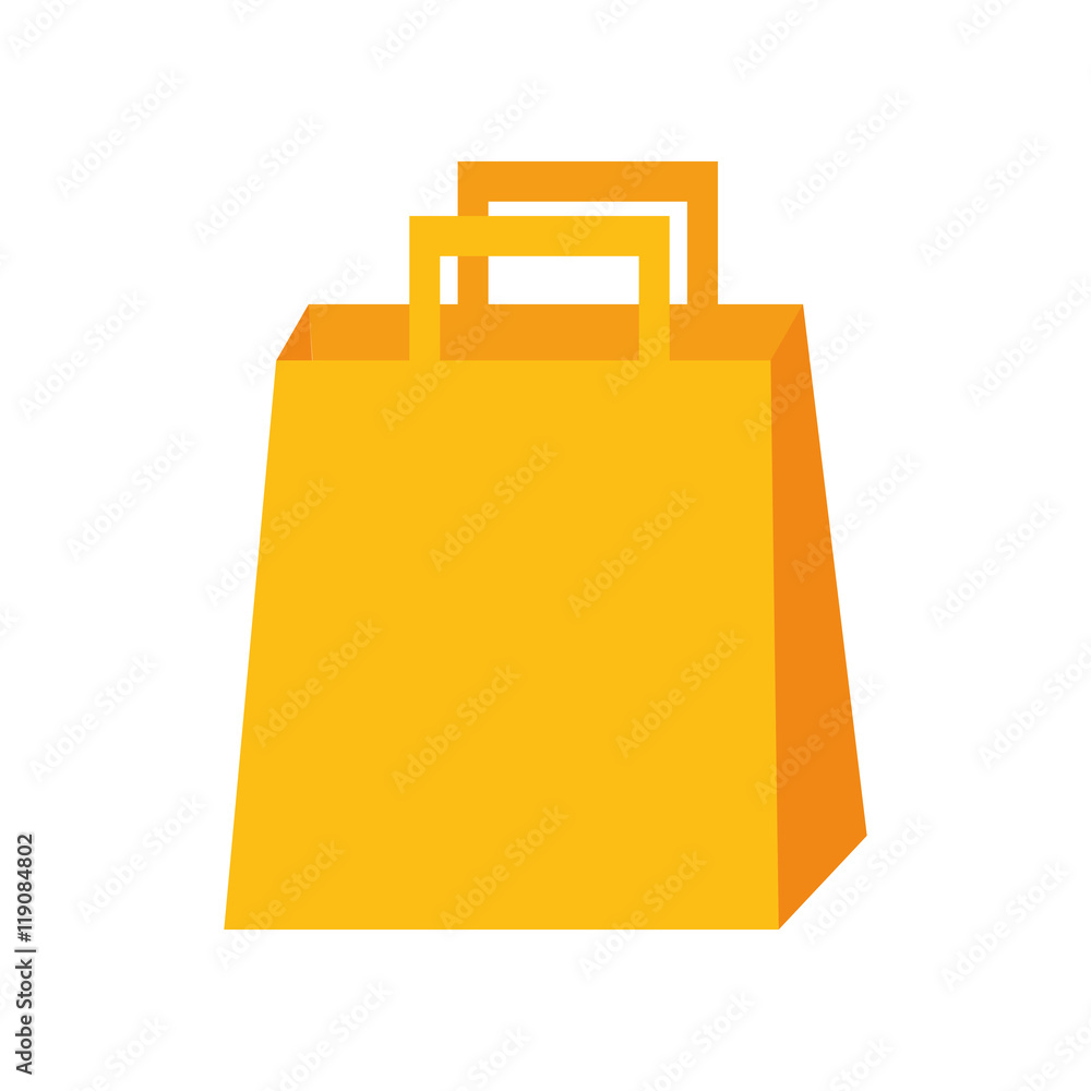 shopping yellow bag shopper handle vector illustration shopping yellow bag shopper handle vector illustration