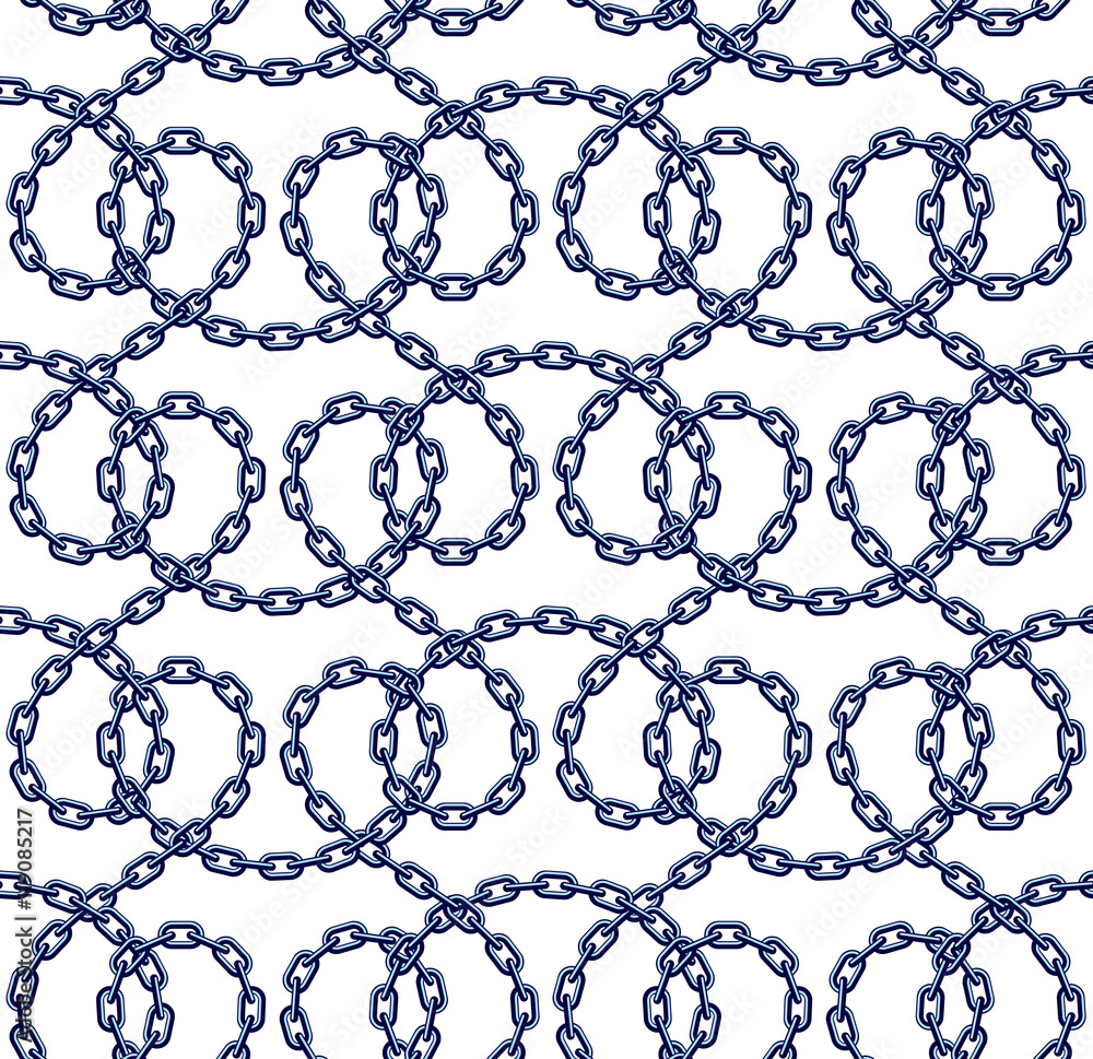 Fototapeta premium Vector seamless pattern of chains in flat style