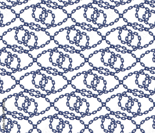 Vector seamless pattern of chains in flat style