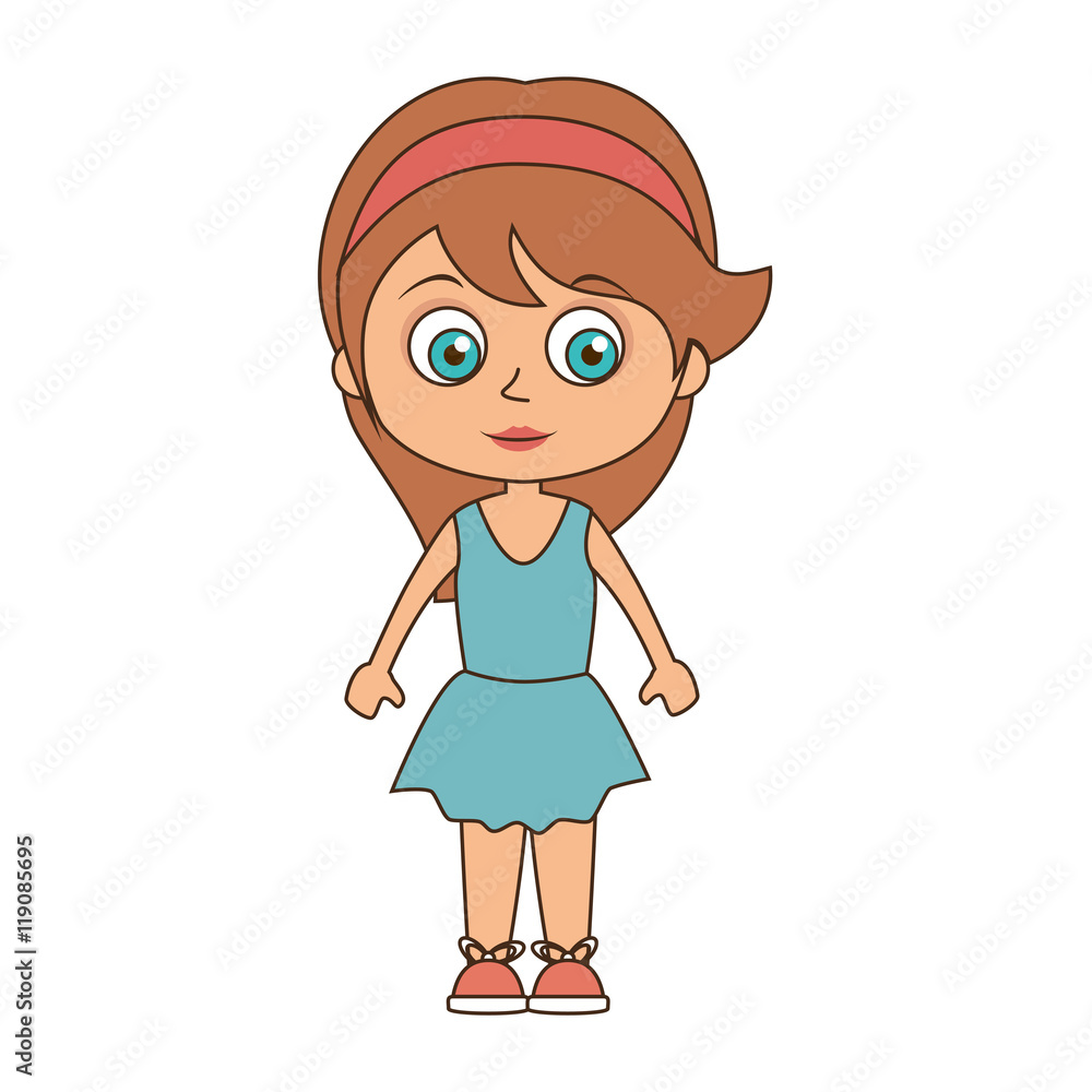 girl smiling happy child kid wearing dress vector illustration girl smiling happy child kid wearing dress vector illustration