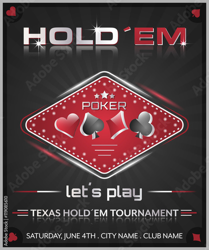 Texas holdem poker tournament poster.