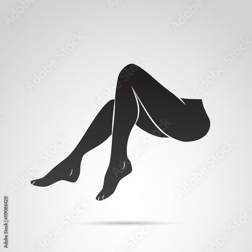 Woman leg vector icon.