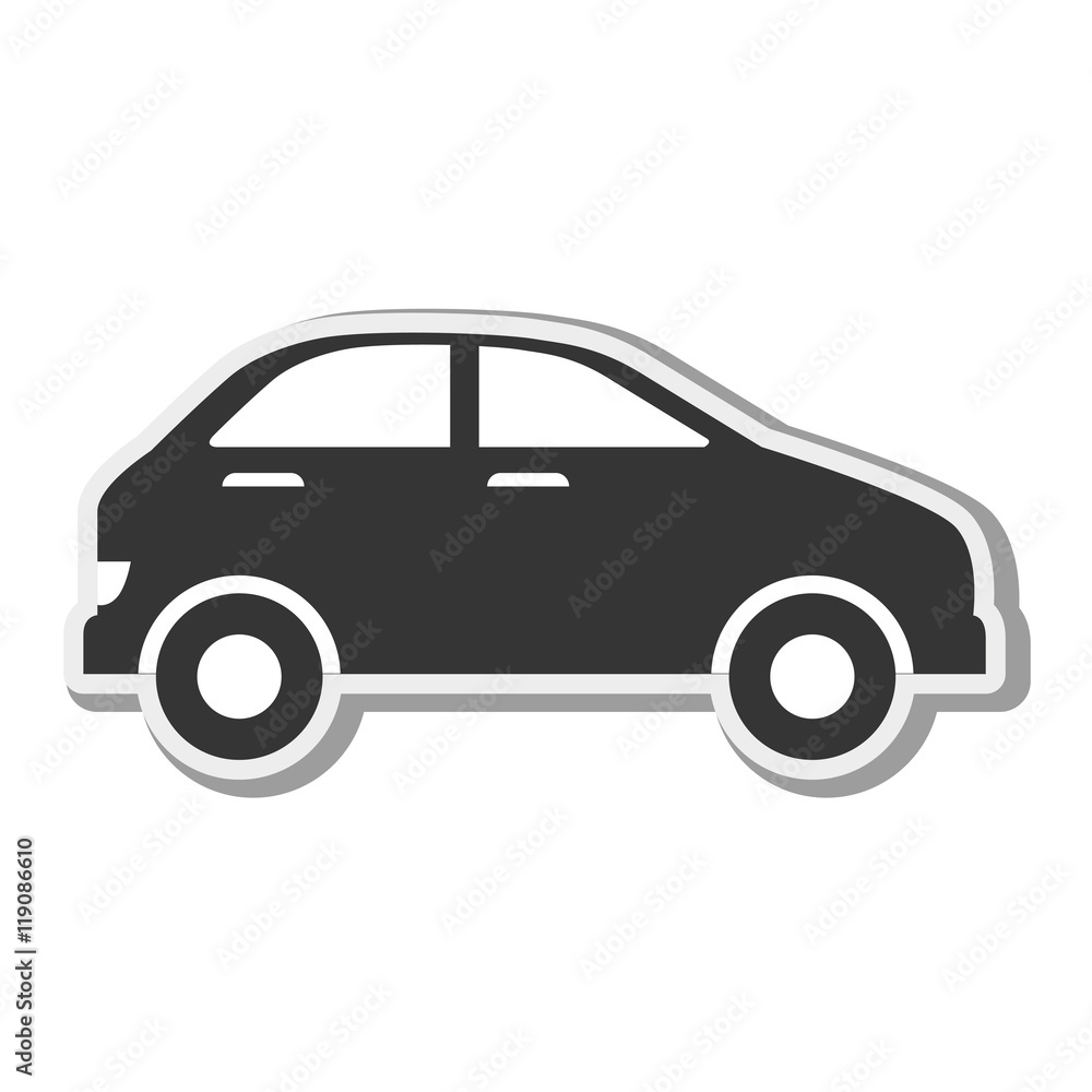 car vehicle silhouette transportation automobile side view vector illustration