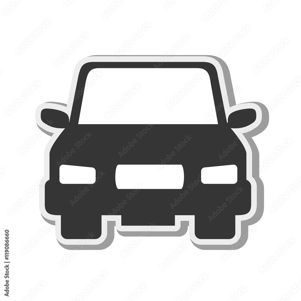 car vehicle transportation automobile front view silhouette vector illustration