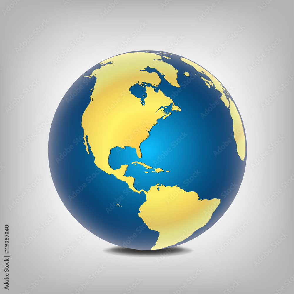 Fototapeta premium Vector globe icon of the world