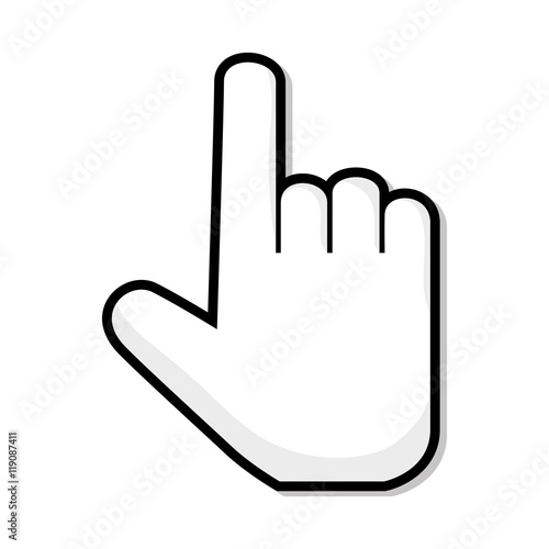 hand pointing finger direction gesture and communication vector illustration