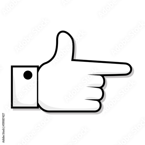 hand pointing finger direction gesture and communication vector illustration