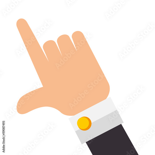 hand pointing finger direction gesture and communication vector illustration