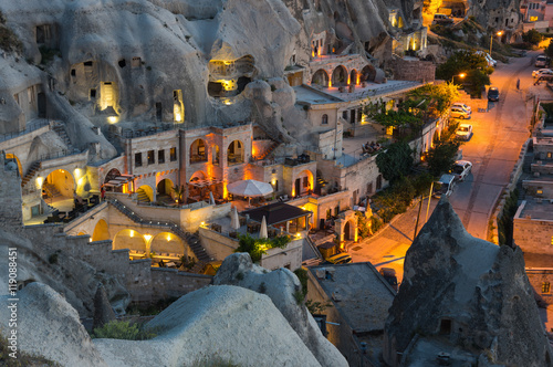 The town Goreme in the night photo