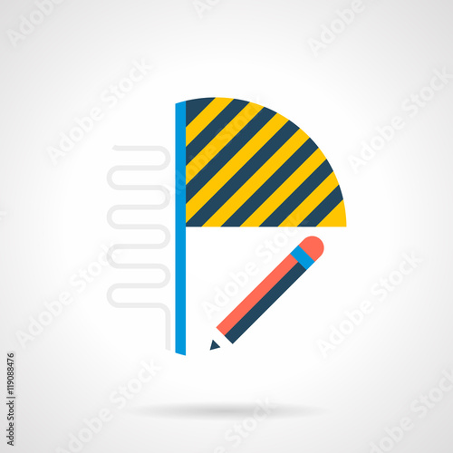 Flat style floor heating sketch vector icon