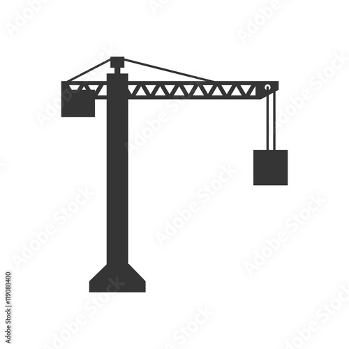 crane construction tower structure lift machinery service vector illustration