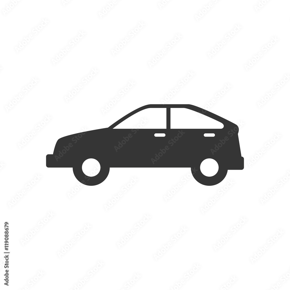 automobile car transport vehicle hatchback style silhouettevector illustration