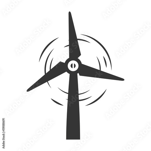 wind turbine eolic renewable electricity power energy vector illustration